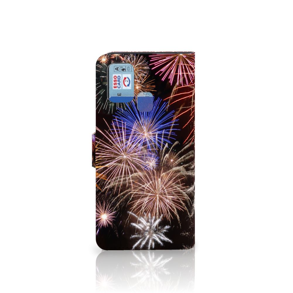 Samsung Galaxy M31 Wallet Case met Pasjes Vuurwerk