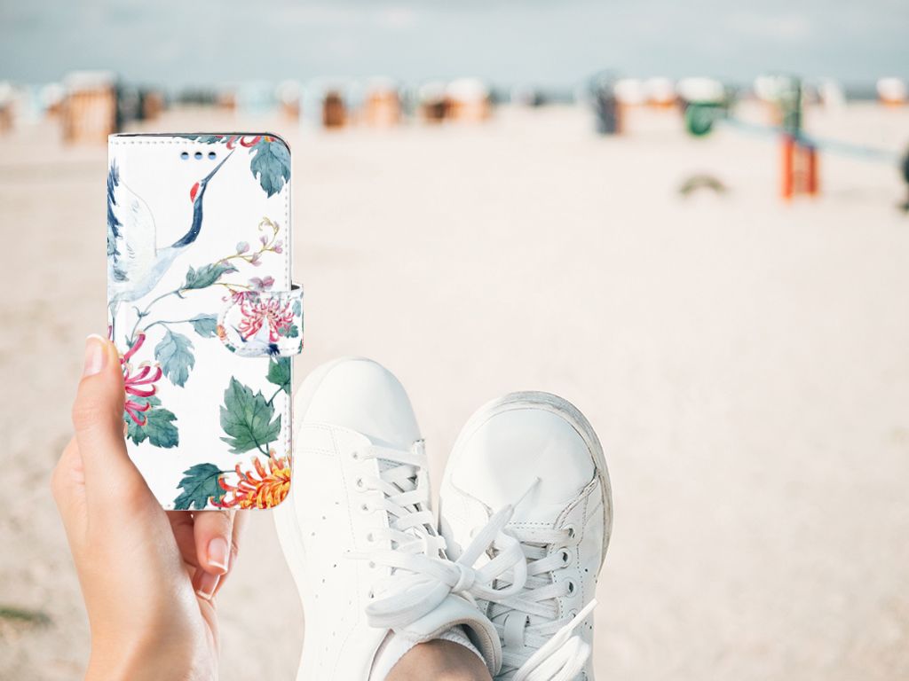 Samsung Galaxy S9 Telefoonhoesje met Pasjes Bird Flowers