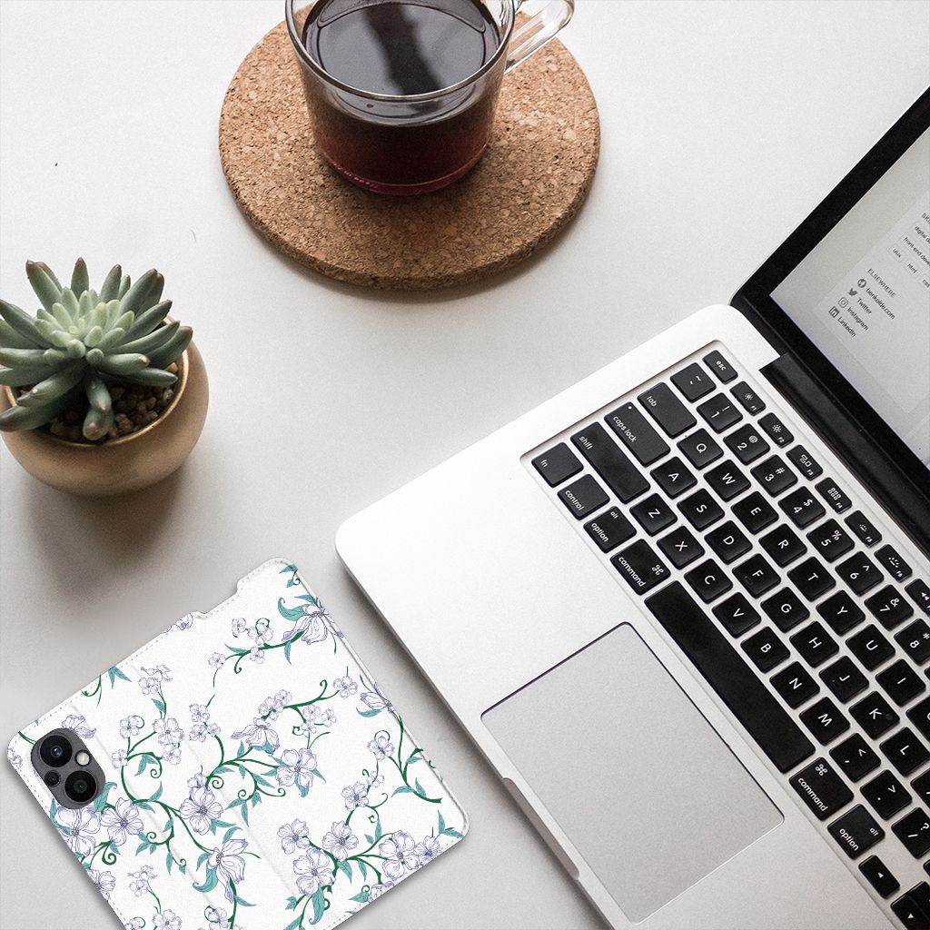 OPPO Reno8 Lite Uniek Smart Cover Blossom White - B2C Telecom