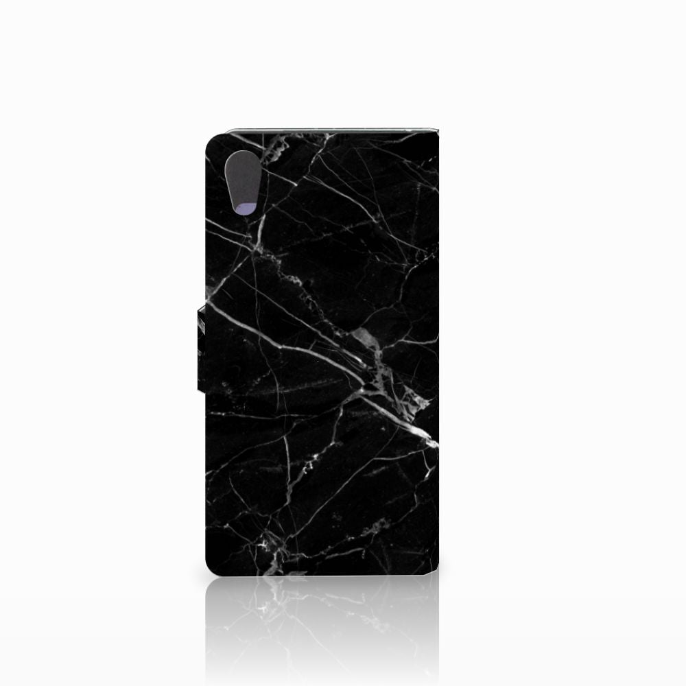 Sony Xperia XA1 Bookcase Marmer Zwart - Origineel Cadeau Vader