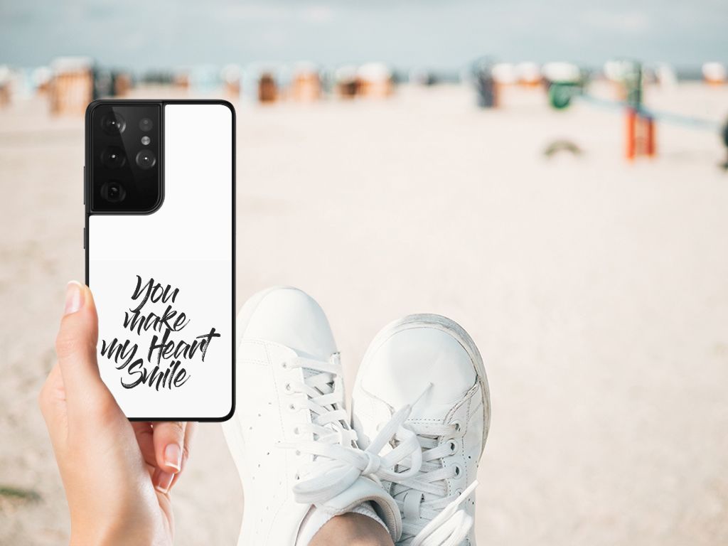 Samsung Galaxy S21 Ultra Telefoon Hoesje met tekst Heart Smile B2C Telecom