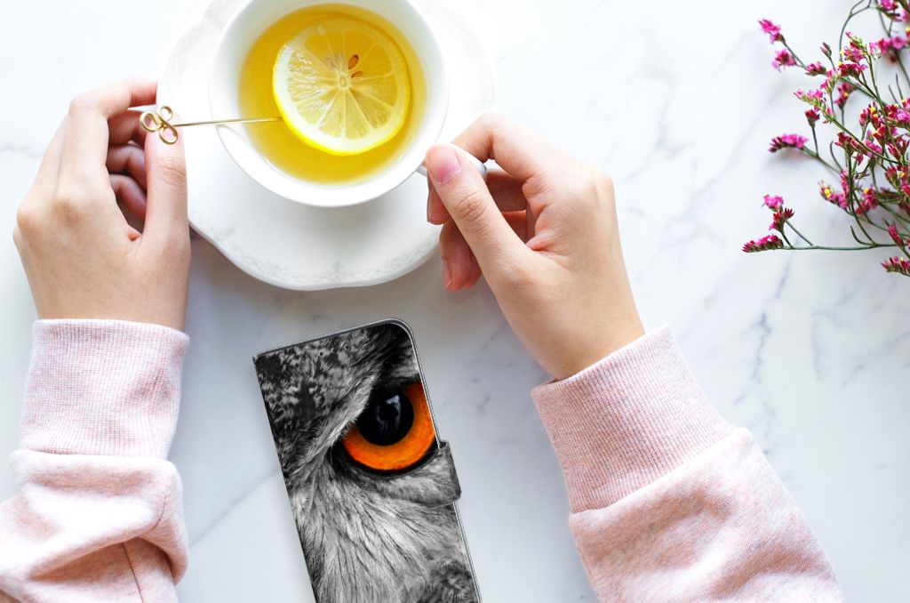 Samsung Galaxy M10 Telefoonhoesje met Pasjes Uil