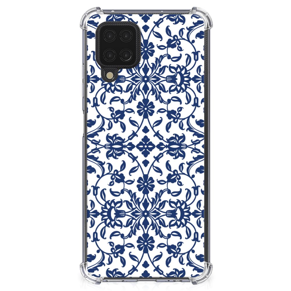 Samsung Galaxy A12 Case Flower Blue