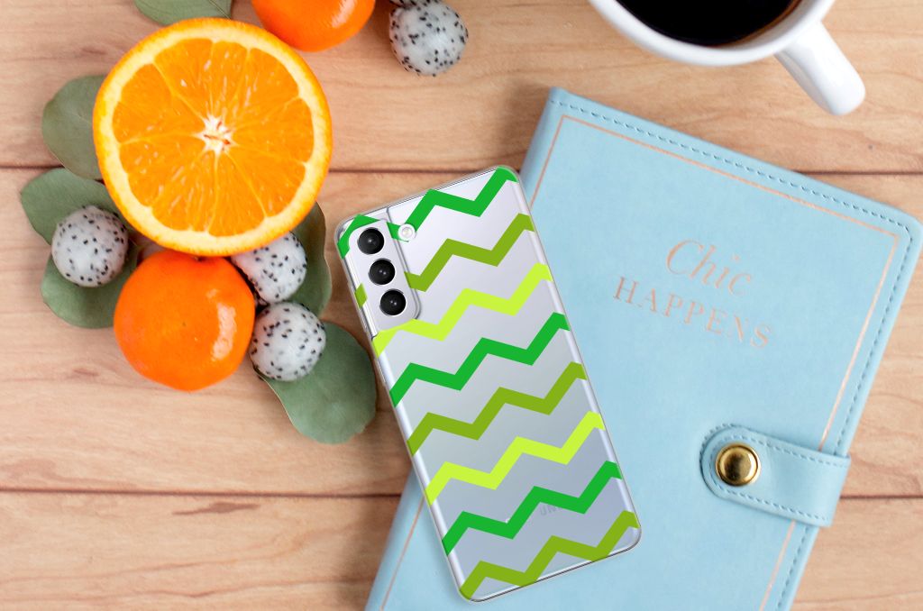 Samsung Galaxy S21 Plus TPU bumper Zigzag Groen B2C Telecom