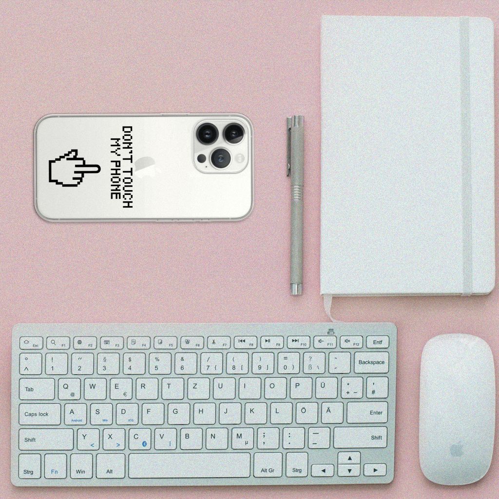 iPhone 13 Pro Max Silicone-hoesje Finger Don't Touch My Phone B2C Telecom