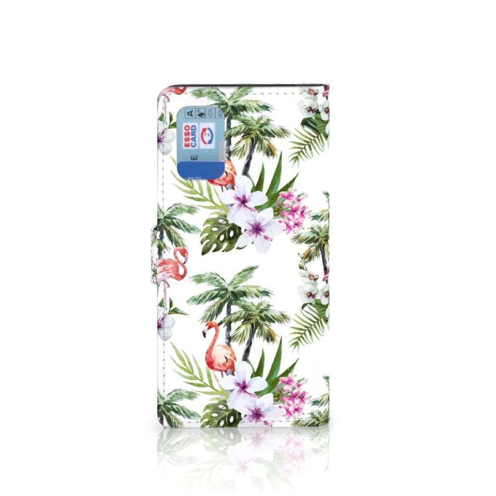 Samsung Galaxy A02s | M02s Telefoonhoesje met Pasjes Flamingo Palms