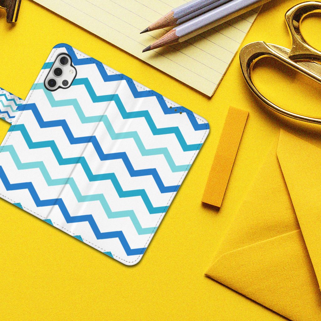 Samsung Galaxy A32 4G Telefoon Hoesje Zigzag Blauw