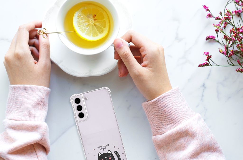 Samsung Galaxy S22 Plus Stevig Bumper Hoesje Cat Good Day B2C Telecom