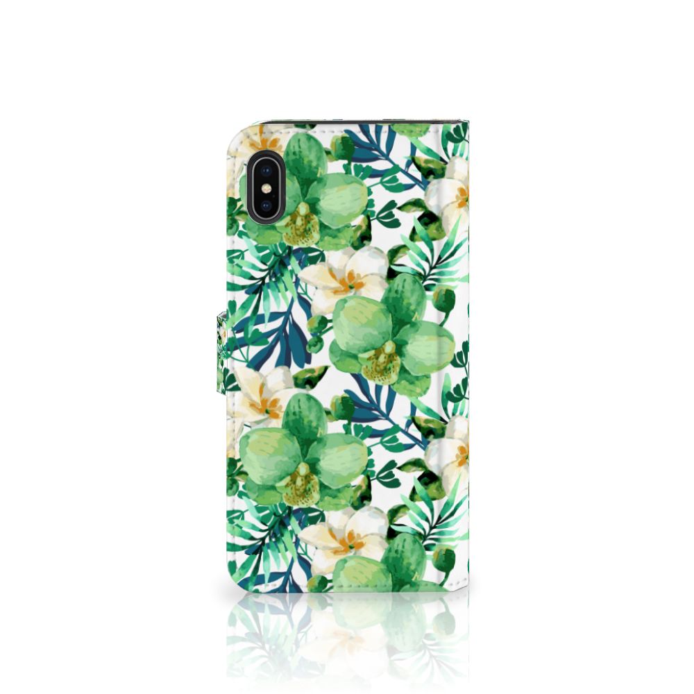 Apple iPhone Xs Max Hoesje Orchidee Groen