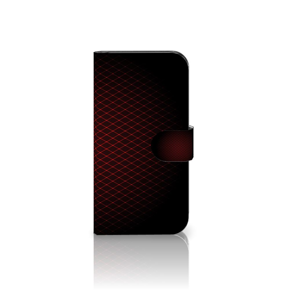 Samsung Galaxy S24 Telefoon Hoesje Geruit Rood met geruit patroon en sluitlipje