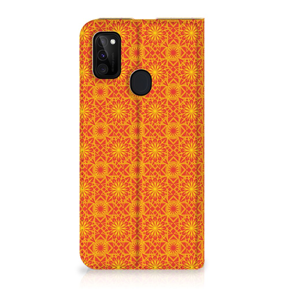 Samsung Galaxy M30s | M21 Hoesje met Magneet Batik Oranje - B2C Telecom