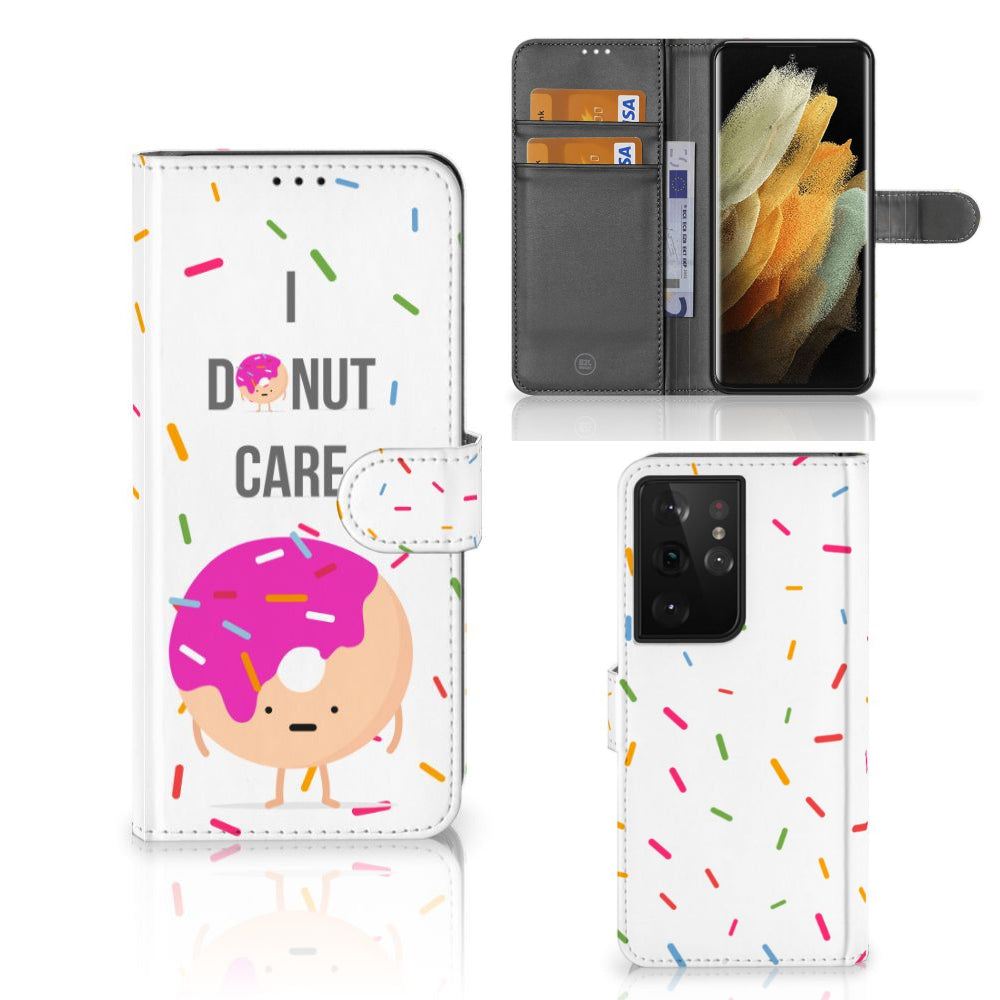 Samsung Galaxy S21 Ultra Book Cover Donut Roze