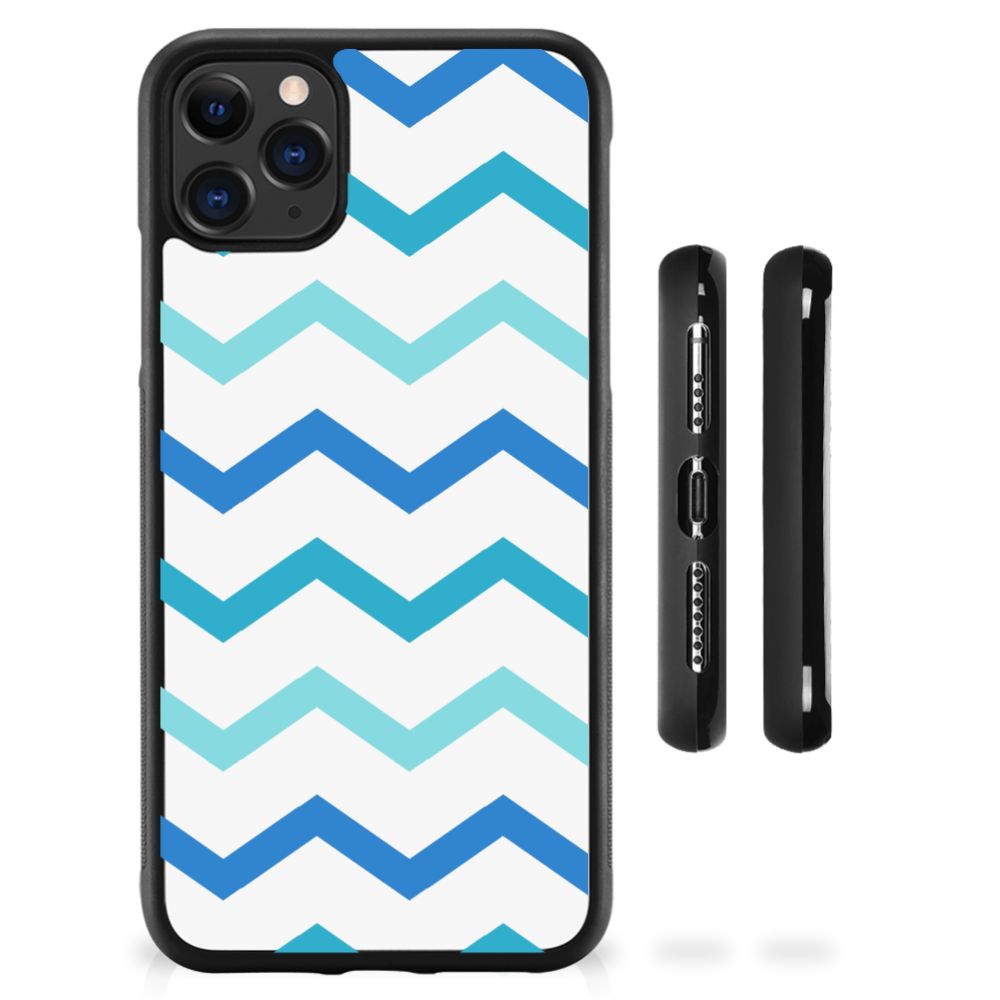 Apple iPhone 11 Pro Max Bumper Case Zigzag Blauw B2C Telecom