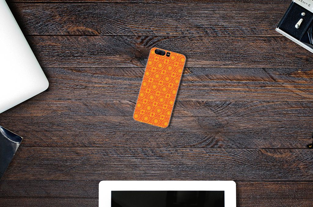 Huawei P10 TPU bumper Batik Oranje