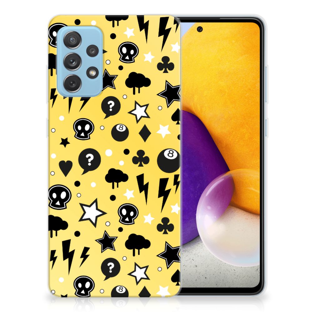 Silicone Back Case Samsung Galaxy A72 Punk Geel