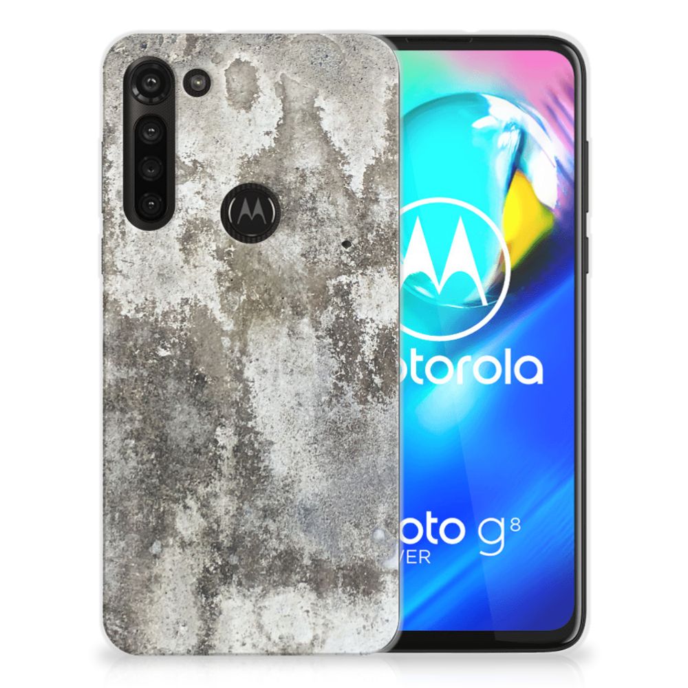 Motorola Moto G8 Power TPU Siliconen Hoesje Beton Print B2C Telecom