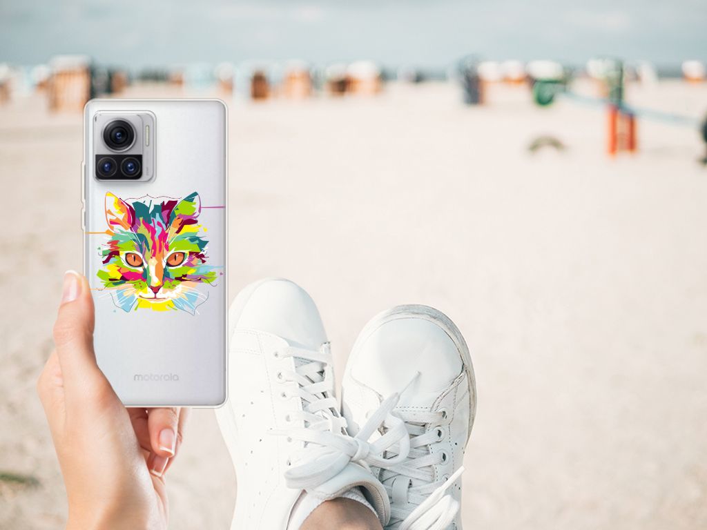 Motorola Moto X30 Pro Telefoonhoesje met Naam Cat Color B2C Telecom