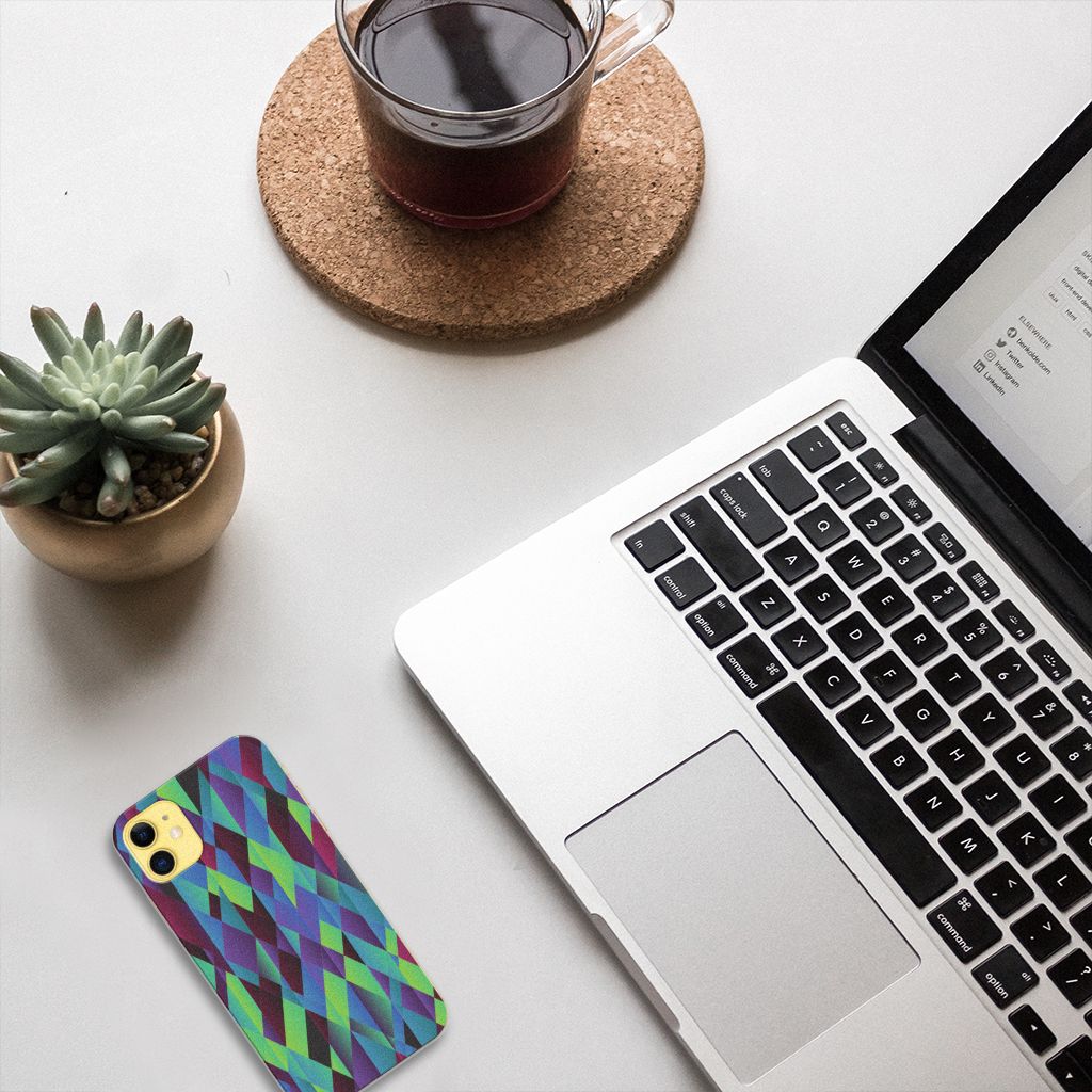 Apple iPhone 11 TPU Hoesje Abstract Green Blue