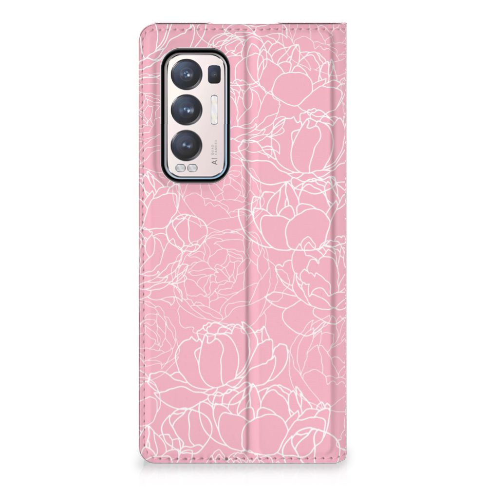 OPPO Find X3 Neo Smart Cover White Flowers - B2C Telecom