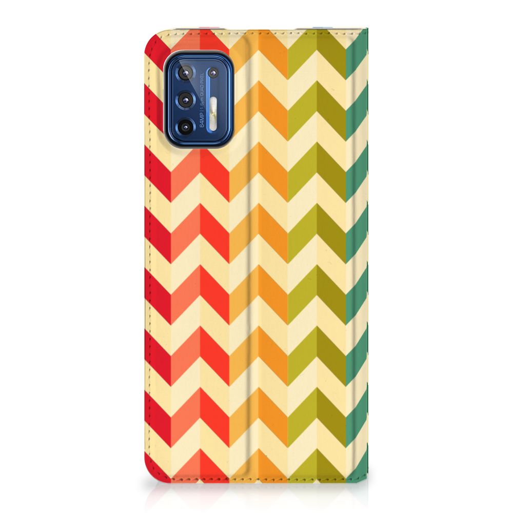 Motorola Moto G9 Plus Hoesje met Magneet Zigzag Multi Color - B2C Telecom