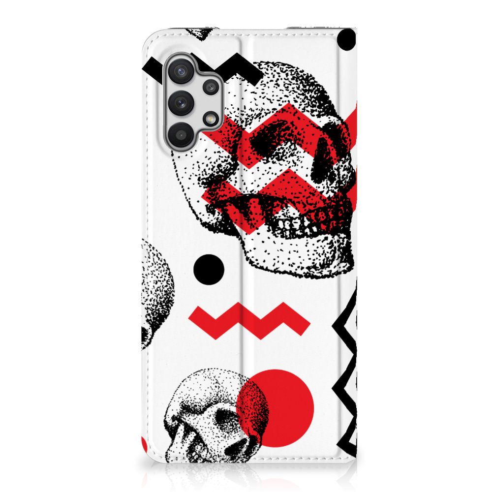 Mobiel BookCase Samsung Galaxy A32 5G Skull Red - B2C Telecom
