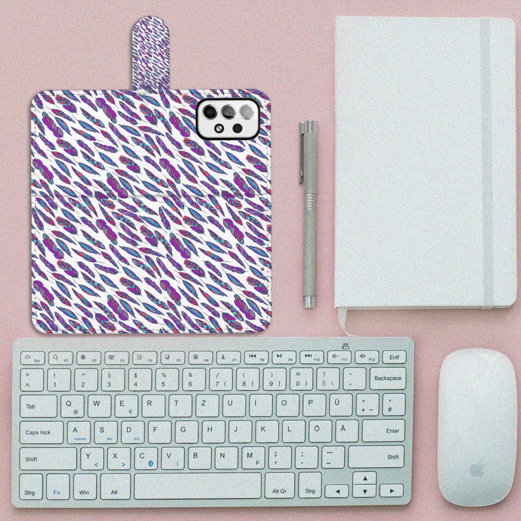 Samsung Galaxy A73 5G Telefoon Hoesje Feathers Color