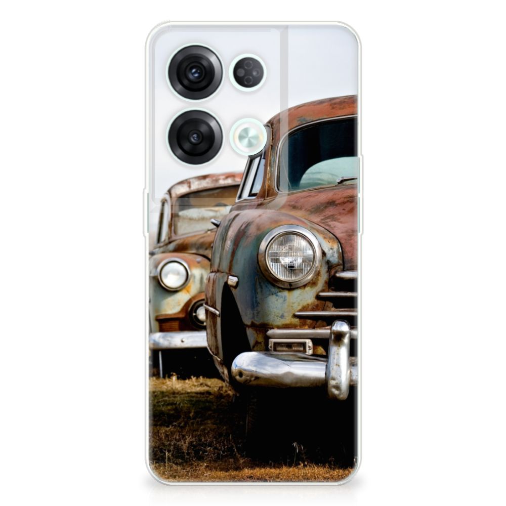 OPPO Reno8 Pro Siliconen Hoesje met foto Vintage Auto