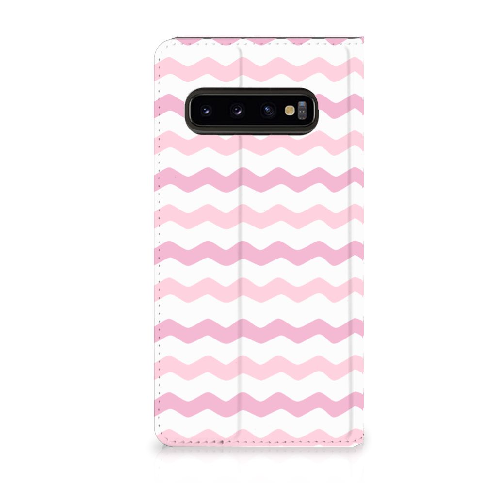 Samsung Galaxy S10 Hoesje met Magneet Waves Roze