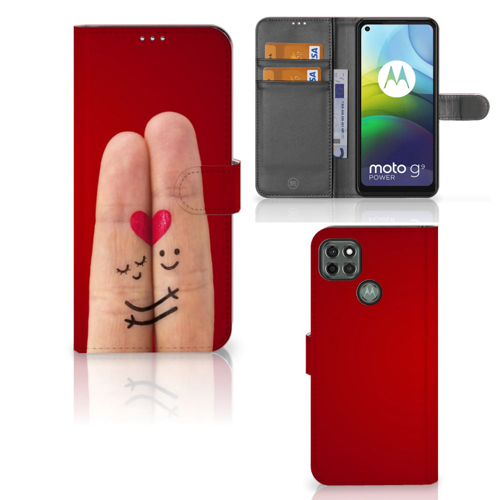 Motorola Moto G9 Power Wallet Case met Pasjes Liefde - Origineel Romantisch Cadeau