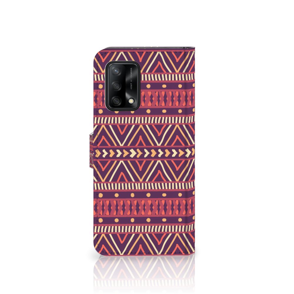 OPPO A74 4G Telefoon Hoesje Aztec Paars