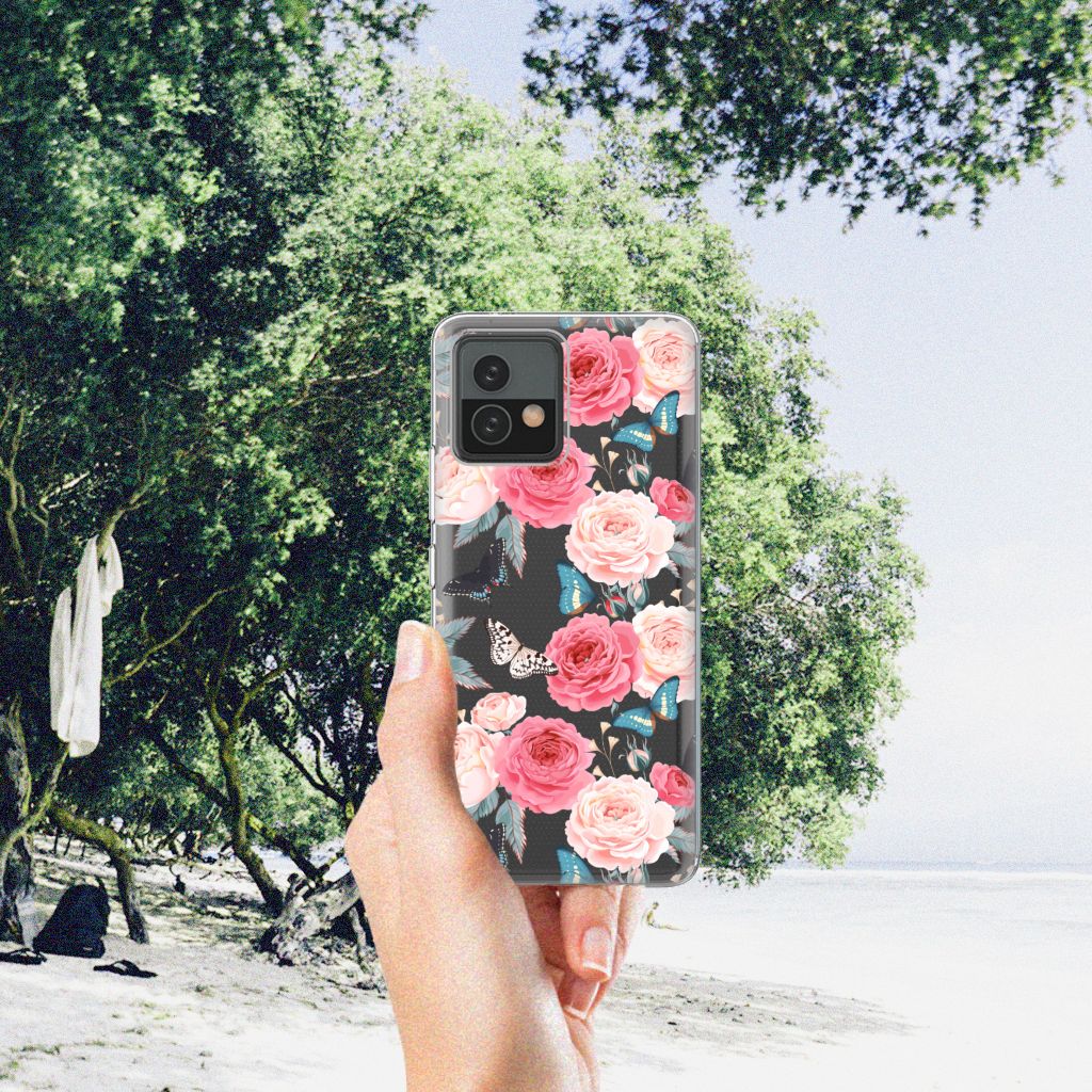 Motorola Moto G72 TPU Case Butterfly Roses B2C Telecom