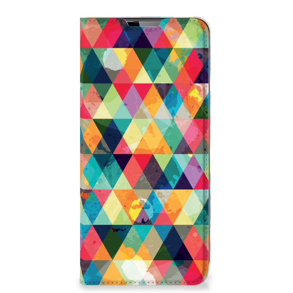 Motorola Moto G9 Plus Hoesje met Magneet Geruit - B2C Telecom