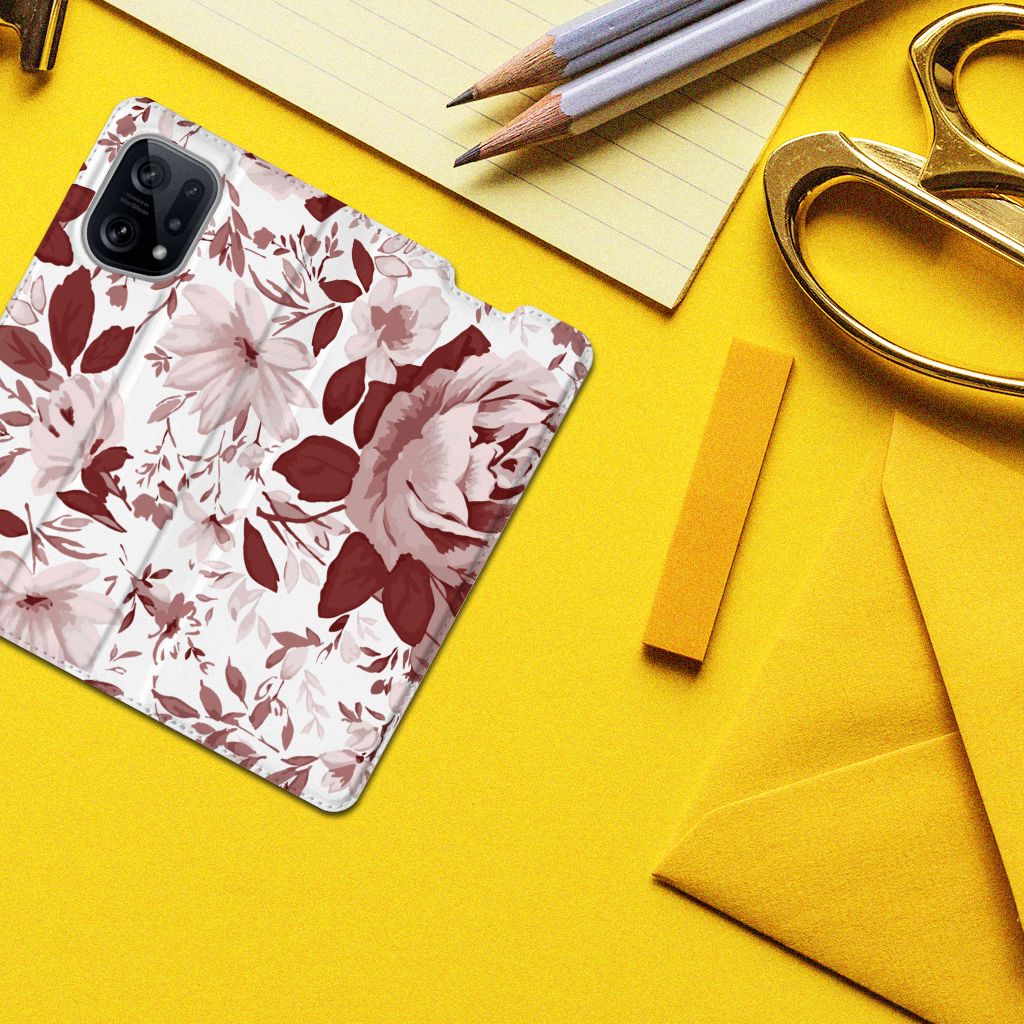 Bookcase OPPO Find X5 Watercolor Flowers - B2C Telecom