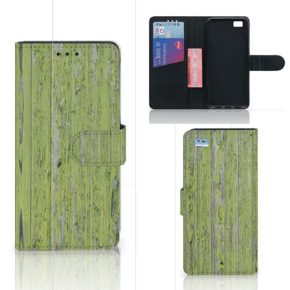 Huawei Ascend P8 Lite Book Style Case Green Wood