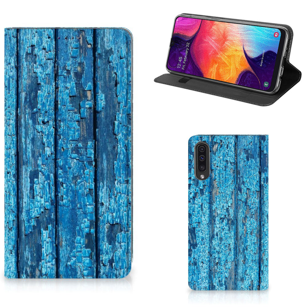 Samsung Galaxy A50 Book Wallet Case Wood Blue