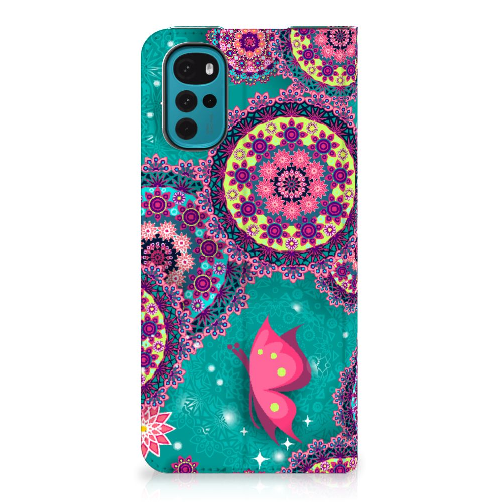 Motorola Moto G22 Bookcase Cirkels en Vlinders - B2C Telecom