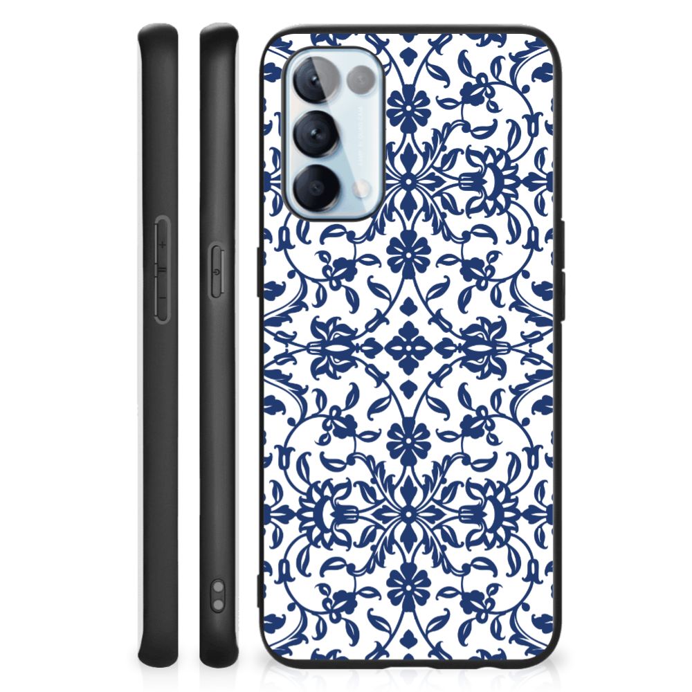 OPPO Reno5 5G | Find X3 Lite Bloemen Hoesje Flower Blue