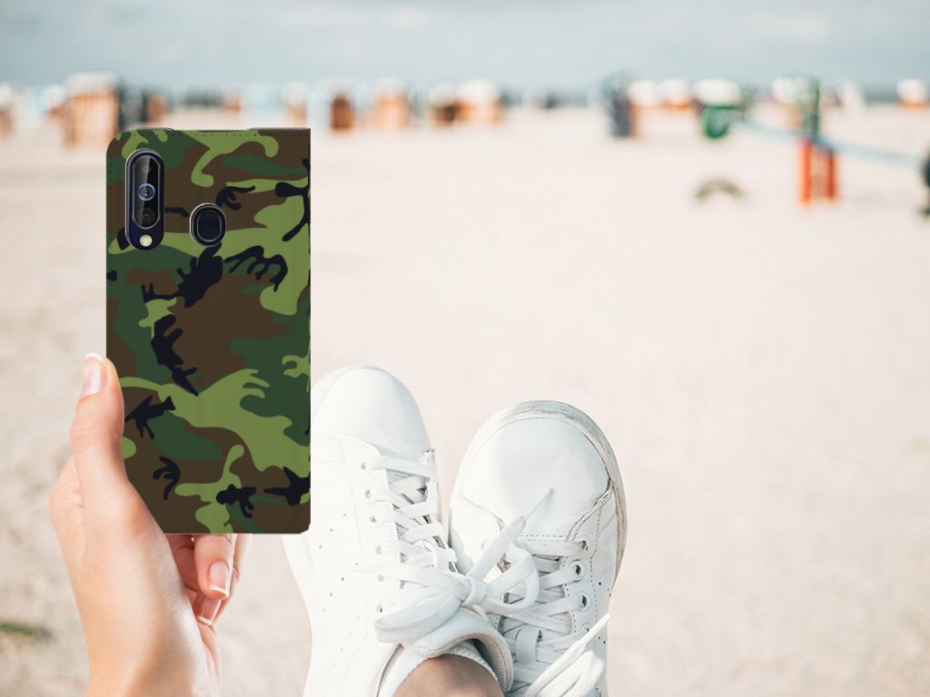 Samsung Galaxy A60 Hoesje met Magneet Army Dark