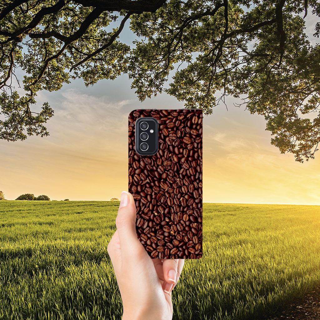 Samsung Galaxy M52 Flip Style Cover Koffiebonen - B2C Telecom