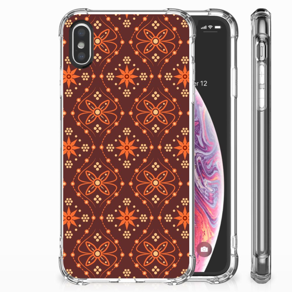 Apple iPhone X | Xs Doorzichtige Silicone Hoesje Batik Brown