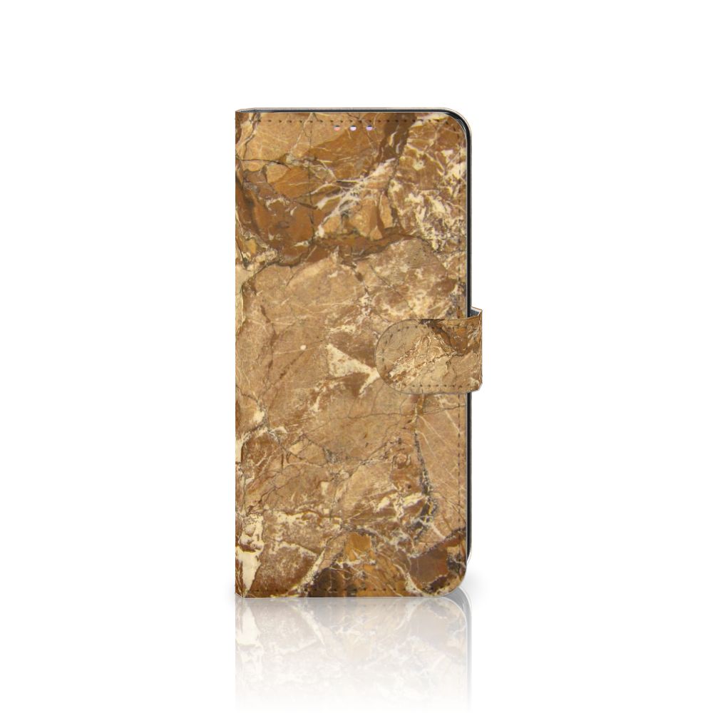 Samsung Galaxy M11 | A11 Bookcase Marmer Creme in luxe marmerlook design, perfect voor stijl en bescherming.