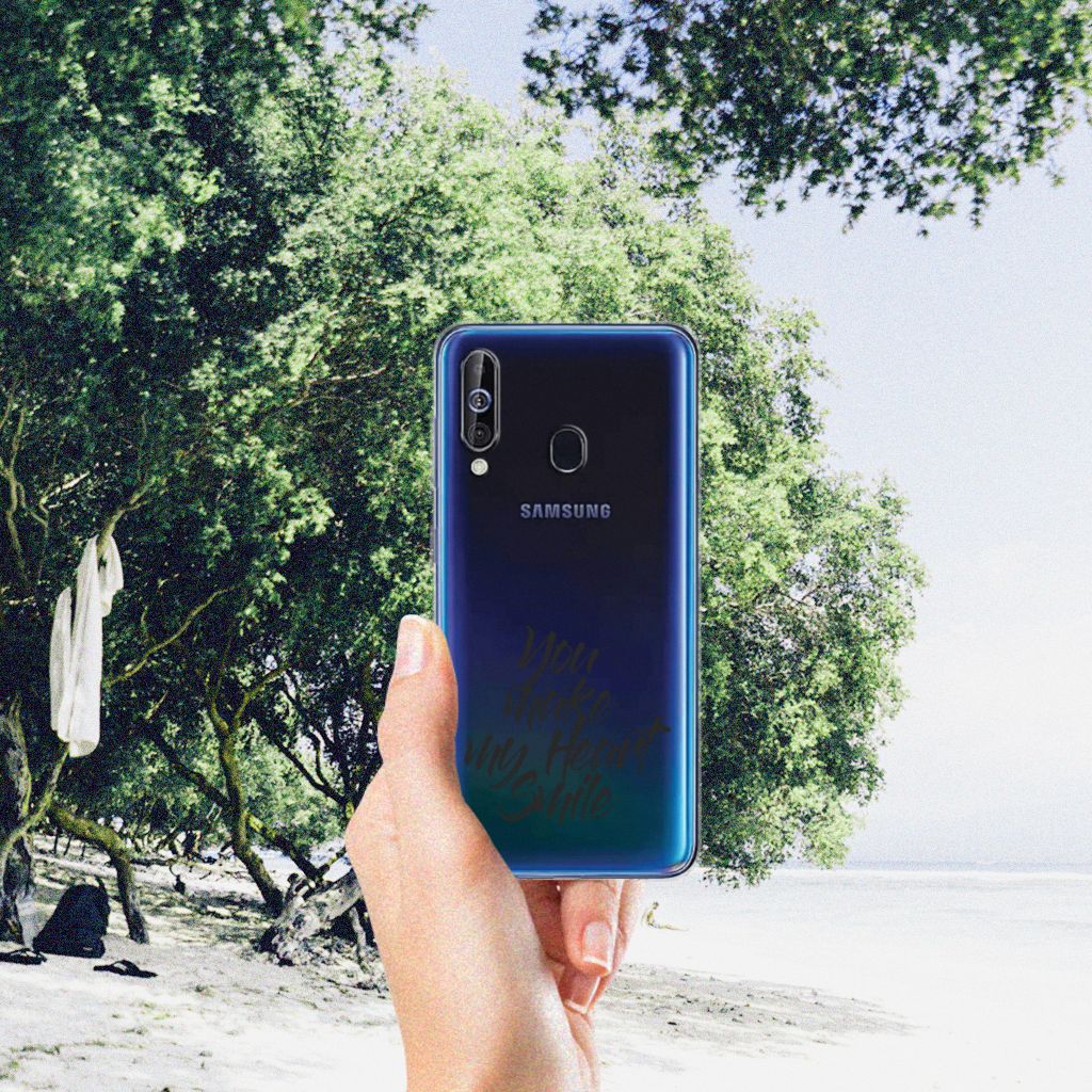 Samsung Galaxy A60 Siliconen hoesje met naam Heart Smile