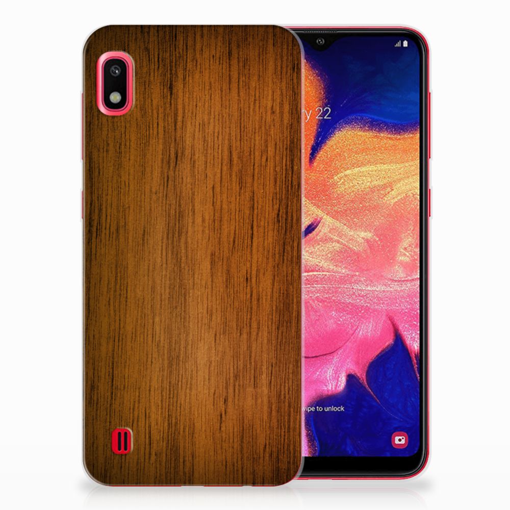 Samsung Galaxy A10 Bumper Hoesje Donker Hout