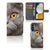 Telefoonhoesje met Pasjes Samsung Galaxy A34 Britse Korthaar met indrukwekkende grijze kat met oranje ogen.