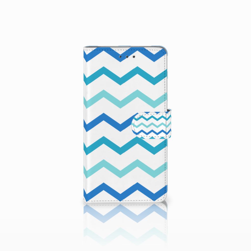 Samsung Galaxy J7 2016 Telefoon Hoesje Zigzag Blauw