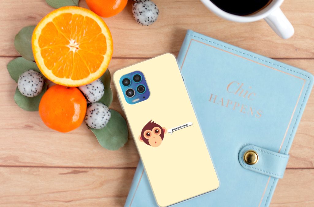 Motorola Moto G100 Telefoonhoesje met Naam Monkey B2C Telecom