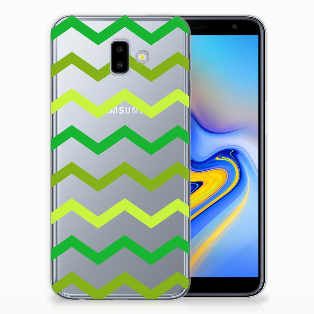 Samsung Galaxy J6 Plus (2018) TPU bumper Zigzag Groen