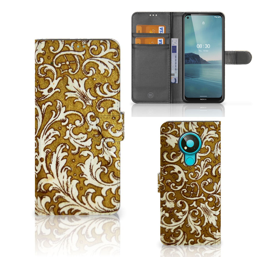 Wallet Case Nokia 3.4 Barok Goud