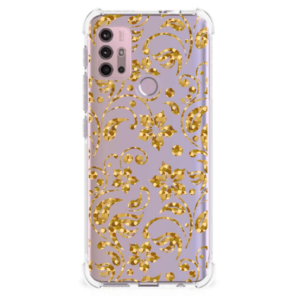 Motorola Moto G30 | G20 | G10 Case Gouden Bloemen