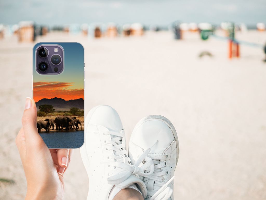 Apple iPhone 14 Pro TPU Hoesje Olifanten B2C Telecom